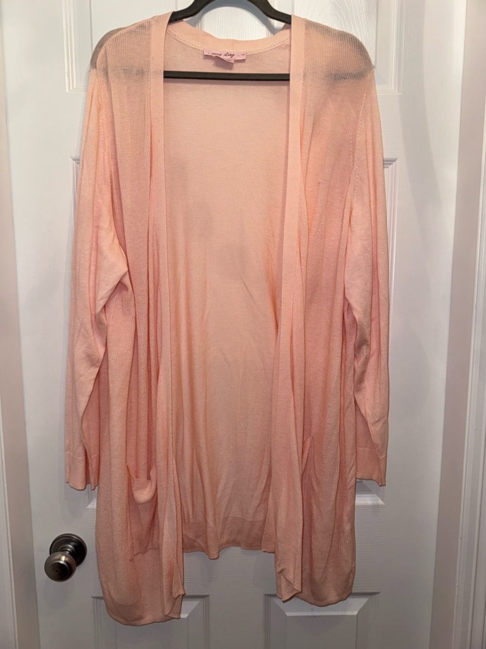 Penningtons Light Peach Open-Front Long Cardigan